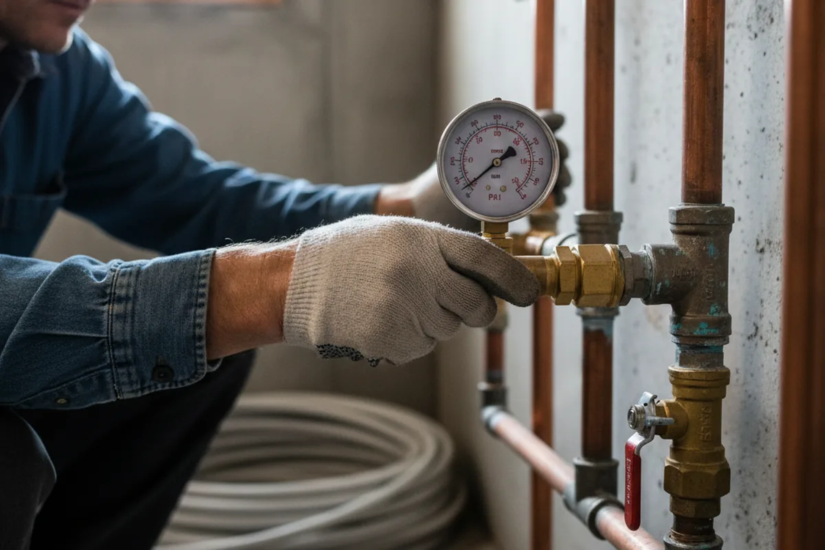 Pressure testing a repaired line during Water Line Repair in Franksville